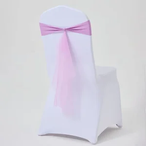 Banquet Chair Sash Bow Back Chair Decor Elastic Chair Cover Sash Pre tied Ribbon Wedding Party Hotel Event Decoration Bow Sash