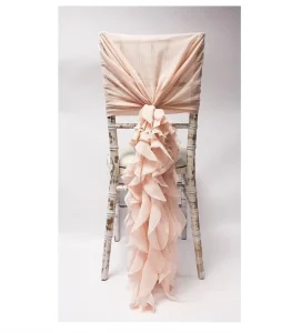 Banquet Chiffon Ruffle Chair Sashes Wedding Decorative for Wedding Chair
