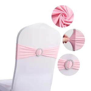 Banquet Dining Burgundy Sashes for Wedding Events Party Chair Cover Bow Stretch Rose Red Gold Chair Sashes