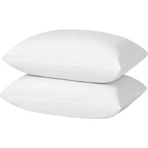 Basic Home Queen Size Goose Feather Bed Pillow 100% Odorless Cooling Neck Support 233TC Cotton Cover Anti Poke Liner