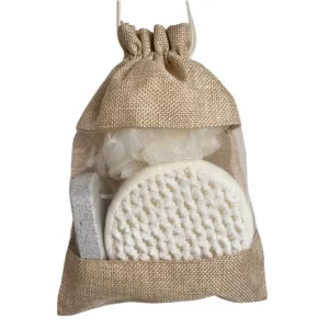 Bath Gift Set Three Piece Modern Minimalist PE Material Set Foot Scrubber Bath Ball Washcloth Promotional Gift Bath