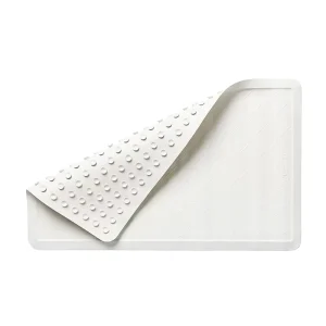 Bath Mat Medium White Suction Backed Non Slip for Commercial Residential Use for Shower Stall Bathtub Bathroom