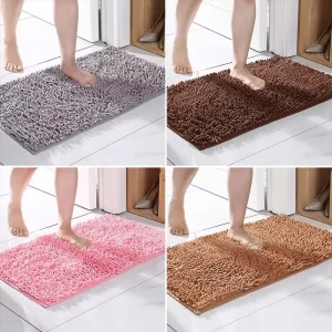 Bath Mat Non Slip Chenille Bathroom Room Absorb Mat Alfombras De Bano Bath Rugs Nonslip Mats