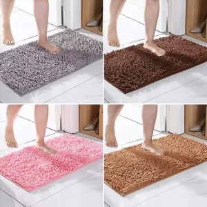 Bath Mat Non Slip Chenille Bathroom Room Absorb Mat Alfombras De Bano Bath Rugs Nonslip Mats