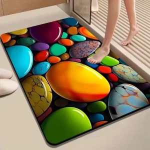Bath Mat Non Slip Quick Dry Stain Resistant Bath Mat Rug for Bathroom Floor Easy Care Shower Rug for Outside Bathtub
