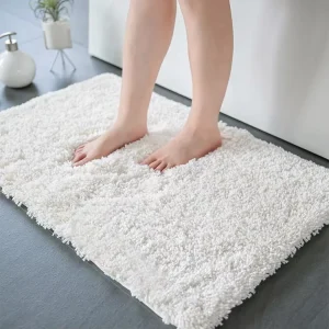 Bath Mat Non Slip Soft Tufted Rug Chenille Absorbent Bath Rug Chenille Bath Mats Solid Color Mat