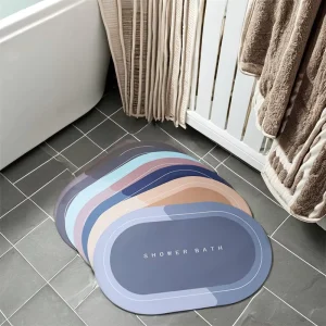 Bath Mat Rubber Backing Non Slip Quick Dry Super Absorbent Thin Bathroom Rugs Washable Floor Mats for in of Bathtub