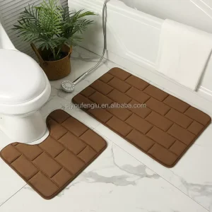 Bath Mat Set 2 Pieces Bath Rug Sets Toilet Floor Anti Slip Bathroom Mat