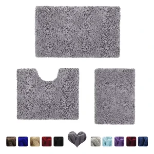 Bath Mat Set 3 Pieces Bath Rug Sets Toilet Floor Anti Slip Bathroom Mat