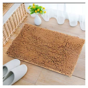 Bath Mat Set 3 Pieces Chenille Microfiber Eco-Friendly Contemporary Design Anti-Slip Bath Rug for Toilet Floor