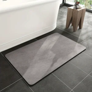 Bath Mat Suitable for Bath Shower Super Absorbent Quick Dry Non Slip Bath with Base Thin Door Friendly Soft Mat