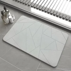 Bath Mats Modern Design Solid Diatomaceous Earth Quick Water Absorbent Fast Drying Machine Made Bathroom Mat