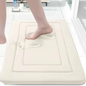 Bath Mats Thick Memory Foam Anti slip Polyester Fiber Modern Factory Direct Supply for Home Woven Rectangle Toilet Bathroom 12mm
