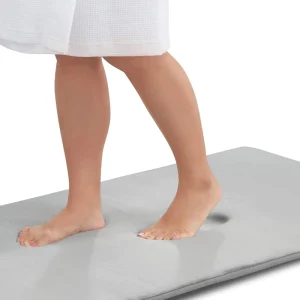 Bath Mats for Bathroom Non Slip Grey Memory Foam Bathroom Rugs Quick Dry Bath Mat