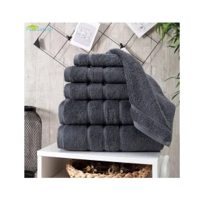 Bath Towel Set of 6 Ultra Soft Absorbent Breathable Quick Dry Grey Towels Bulk Towels for Bathroom Hotel and Spa