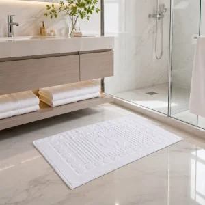 Bath and Toilet Mat Set for Hotel Bathroom and Guest Room Use
