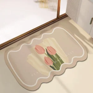 Bathroom Fast drying Bathroom Mats OEM Flower Absorbent Pad Anti slip Soft Diatomite Bath Rug
