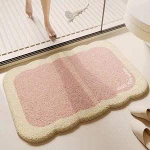 Bathroom Mat OEM Anti Shed Plush Bath Mats Washable Construction Cute Pattern Floor Rugs Home Bath Mats