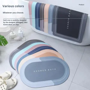 Bathroom Mat Super Absorbent Non Slip Diatom Mud Mat Quick Drying Carpet for Bathroom Kitchen and Entryway