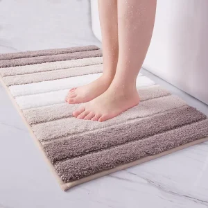 Bathroom Non Slip Microfiber Bath Mat Water Absorbent Bathroom Rug Shower Rugs Washable Area Rug