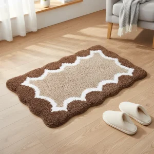 Bathroom Rug Cute Irregular Shaped Floor Mat Absorbent Non Slip Machine Washable Carpet Soft Tufted Bath Mats with TPR Backing