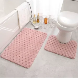 Bathroom Rug Set Absorbent and Non slip Bath Mats Toilet Mat