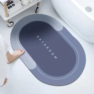 Bathroom Rug Square Bath Anti Non Slip Water Absorbent Floor Shower Mats Rubber Door Mat Diatomite American Classic Print