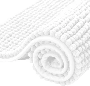 Bathroom Rugs Chenille Bath Rug Soft Short Plush Bath Mat Soft Shower Mat Water Absorbent Shower Mat Quick Dry Machine Washable