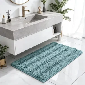 Bathroom Rugs Extra Soft Chenille Bath Mat for Tub TPR Backing Shaggy