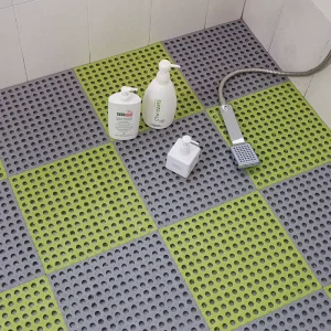 Bathroom Square Non Slip Interlocking Waterproof Mat for Shower Bath Floor Toilet Fall Proof Hollow Out Full Coverage
