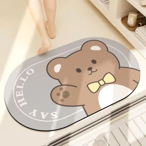 Bathroom Water Absorbent Rug Rubber Door Mats Diatom Mud Floor Mat Anti Slip Carpet Modern Washable Quick Dry Bath Rugs