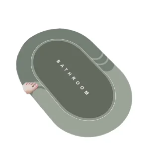 Bathroom Water absorbing Quick drying Non Slip Floor Carpet Diatomaceous Earth Custom Logo Bath Mats