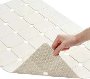 Bathtub Mat Non Slip Silicone Soft Bath Mat No Suction Cups for Refinished Non Slip Surface Tub Shower Mats