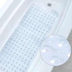 Bathtub Mat Non Slip easy to Clean with Powerful Suction Cup and Drainage Hole Design 40 X 16 Inch Washable