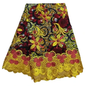 Batik Embroidery Cloth Computer Embroidery Lace Tropical Pattern