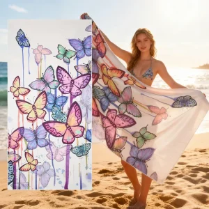 Beach Towel Custom Printed Eco-Friendly Double Sided Microfiber Sand Free Quick Dry Novelty Beach Towel