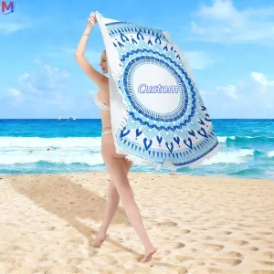 Beach Towel Custom Printed Logo High Quality Swimming Pool Round Beach Towel