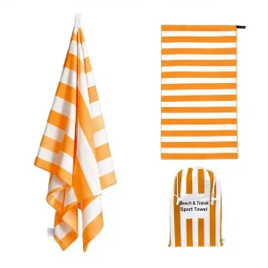 Beach Towel Oversized Striped Plush 200g Cotton