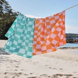 Beach Towel Quick Dry Orange Microfiber Suede Beach Towel Suitable for Beach Camping Swim Pool Gym Sports& Yoga