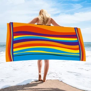 Beach Towel Superfine Fiber Printed Antimicrobial Absorbent Eco Friendly Quick Dry