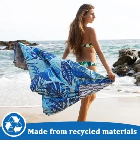 Beach Towel with logo Water Absorption Nature Print Microfiber
