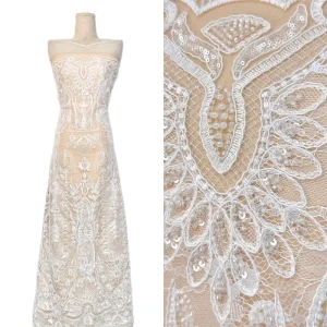 Beaded Tube Embroidered 3D Fabric Embroidery Sequin for Wedding Gown & Evening Dress