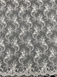 Beads Chantilly Lace Fabric Handmade Crochet French Lace for Wedding Design Corded Lace