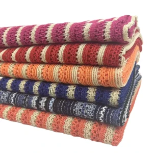 Beautiful Colors Polyester Spandex Textile Yarn Dyed Lace Fabric for Women Shirt
