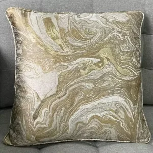 Beautiful Gold Silver Quaicksand Pattern Metallic Jacquard Pillow Cover Cushions for Home Decor Accept Custom