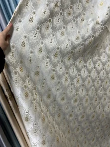 Beautiful and Practical Floral Embroidery Brocade Fabric Breathable Knitted Plain Style for Dresses and Home Textile