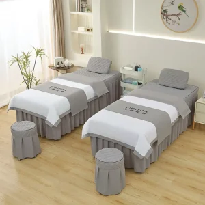 Beauty Salon Massage Table Bed Sheet Bedspread Massage Bed Protective Cover 5 Piece Set SPA Bed Full Cover with Skirt