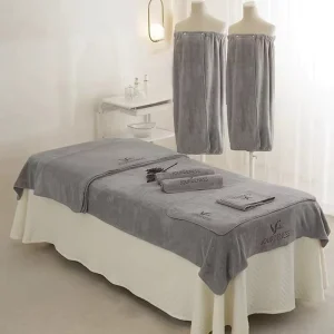 Beauty Salon Towel Five-piece Set Microfiber Plus Logo Bed Towel Bath Skirt Bath Towel Scarf