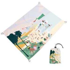 Beckon Custom Full Digital Print Ultralight Portable Picnic Mat Foldable Waterproof with Pouch for Brand Promotion