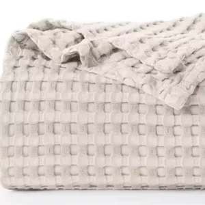 Bed 100% Cotton Queen Size Waffle Weave Blankets for Summer Lightweight and Breathable Soft Woven Blankets for Spring